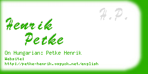 henrik petke business card